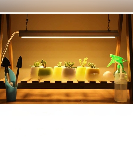 Lampa dubla pentru cresterea plantelor Flippy, 50 cm, T5, tehnologie LED, nu afecteaza plantele, potrivit pentru intregul ciclu de crestere, lumina alb calda