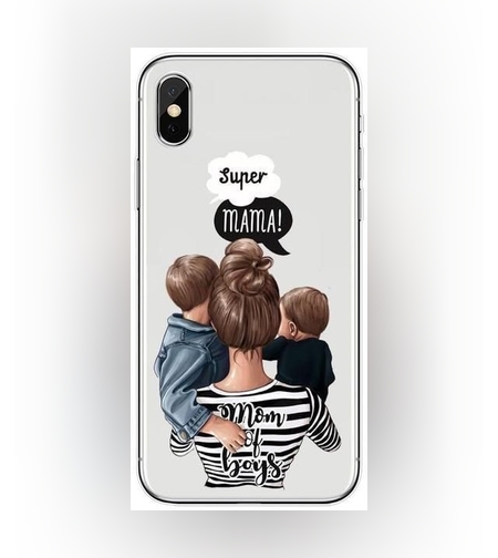 Husa protectie Flippy compatibila cu Apple iPhone 13 Pro Glass print Super Mom Multicolor