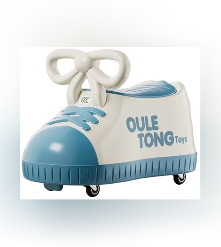 Masina pentru Copii, Flippy, Model Pantof, 4 Roti, 1-6 ani, Cutie de Depozitare, din ABS, 48 x 27 x 34 cm, Albastru