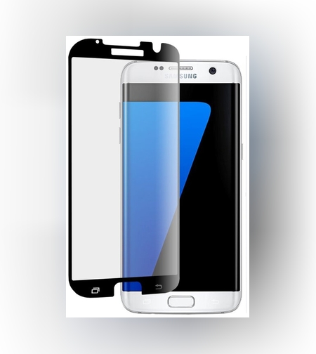 Folie Sticla Securizata Curbata Flippy pentru Samsung S7 Edge, 9H, lipici margine, contur negru