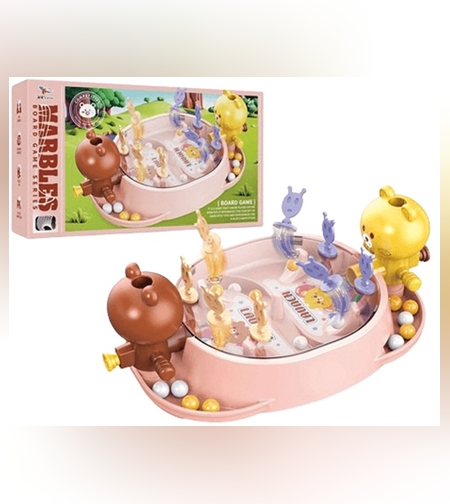 Jucarie Interactiva, Flippy, Model Ursuleti, Joc de Masa, +5 Ani, Portabil, 2 Jucatori, 19 x 7 x 11.3 cm, Roz