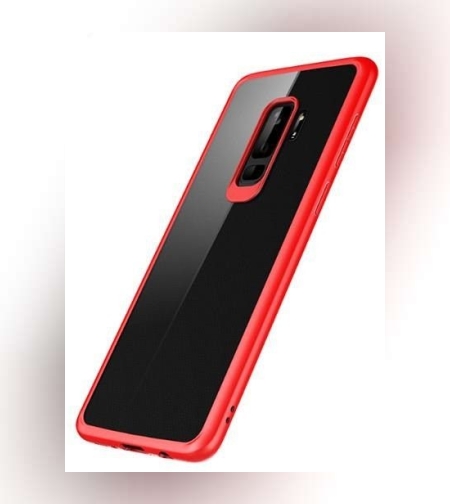 Husa Samsung Galaxy S9 Tpu Transparent cu margini colorate rosu