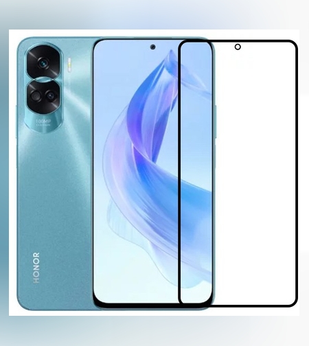 Folie Sticla Securizata, Flippy, Compatibila cu Honor 90 Lite, Full Glue, Margini Negre, Transparent