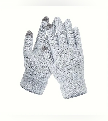 Manusi de Dama, Flippy, Functie Touchscreen (ecran tactil), Material Acril Tricotat, Manseta Elastica, Interior Catifelat, Marime Universala, Gri