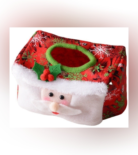 Cutie Decorativa pentru Servetele, Flippy, Model Mos Craciun, Tematica Craciun, 16 x 10 cm, Rosu