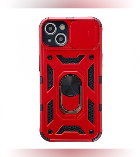 Husa de protectie Flippy compatibila cu Apple iPhone 13 Defender Model 4 cu suport,Rosu