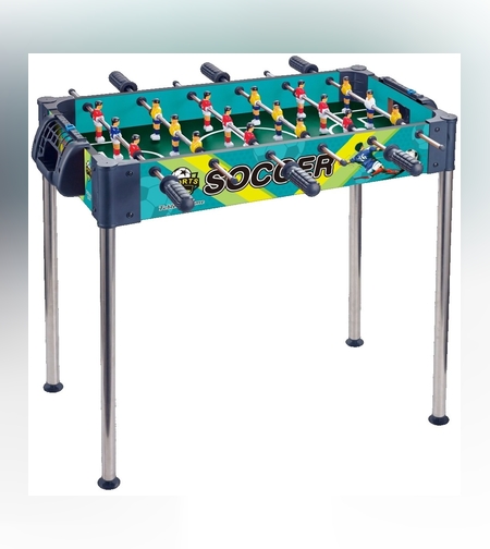 Masa de Fotbal, Flippy, cu Picioare Inalte, 6 Manere, Tablou de Scor, 62 x 8 x 35.5 cm, din Lemn/Otel si ABS, Albastru