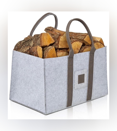 Cos Multifunctional pentru Rufe Murdare, Cos Depozitare, Flippy, Gri, 50x34x32, Geanta Durabila pentru Lemne si Accesorii