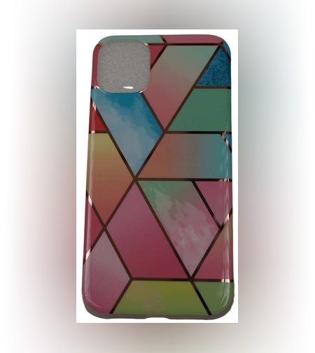 Husa protectie pentru Samsung A51 Soft IMD TPU Marble Geometric Roz