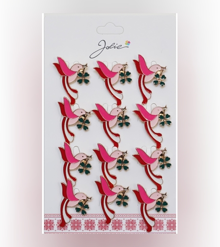 Set 12 Brose Martisor Primavara Pasare cu Trifoi in Cioc