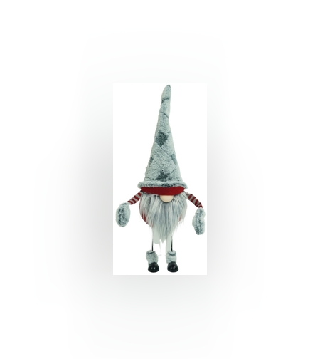 Ornament de Craciun spiridus, Flippy, gri/rosu, textil, 55 cm