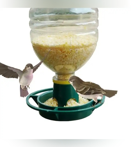 Suport Sticla pentru Hranit Pasari, Flippy, din Plastic, de Gradina, Fara Sticla, 12.5 x 3.8 x 2 cm, Verde