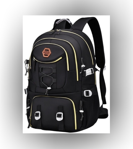 Rucsac Multifunctional pentru Calatorie, Flippy, pentru Alpinism, Voiaj, Drumetii, din Panza Oxford, 34x16x52 cm, Negru