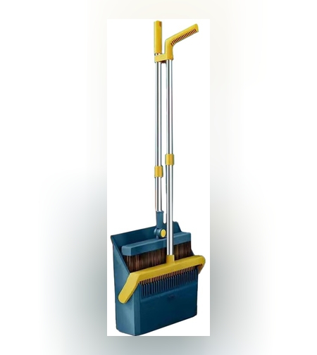 Set Matura si Faras cu Coada Flippy, cu Dinti de Pieptene pentru Curatare Matura, rotativ, pliabil, detasabil, Otel inoxidabil si Polipropilena, 99 x 30 cm Albastru