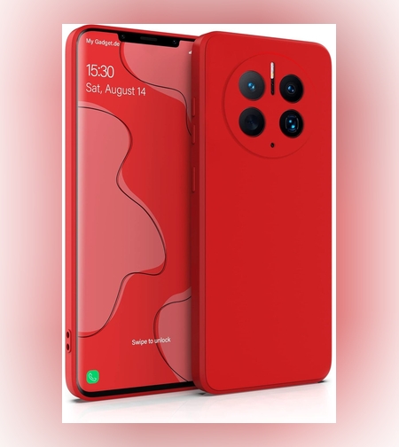 Husa de Protectie, Flippy, pentru Huawei Mate 50 Pro, Liquid Silicone, cu Microfibra pe Interior, Protectie Antisoc, Compatibil Incarcare Wireless, Rosu