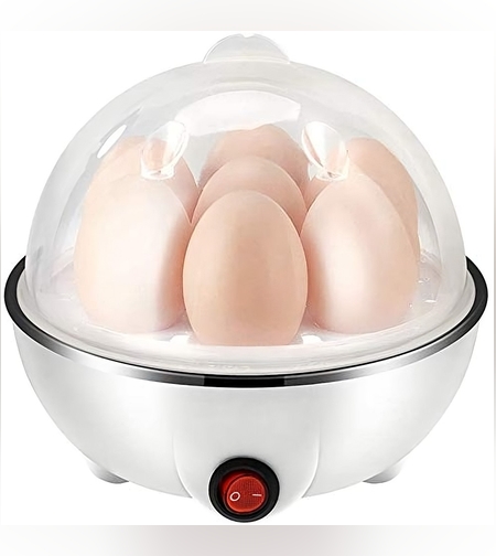 Fierbator de Oua Electric, Flipppy, Capacitate 7 oua, Aparat de fiert oua, 220V, Oprire Automata, 3 Moduri de Fiert Oua, 15 x 15 x 15 cm, Culoare Alb