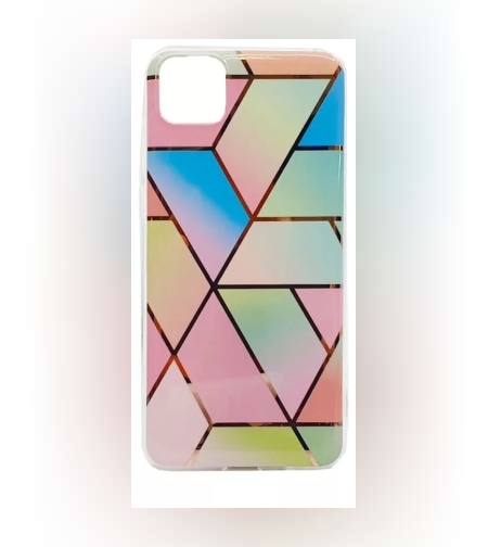 Husa protectie pentru Samsung A71 Soft IMD TPU Marble Geometric Roz