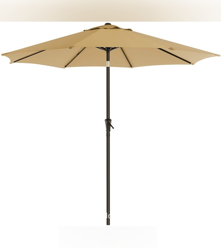 Umbrela rotunda de soare Flippy pentru terasa, diametru 2.70 m, inclinare, manivela, crem