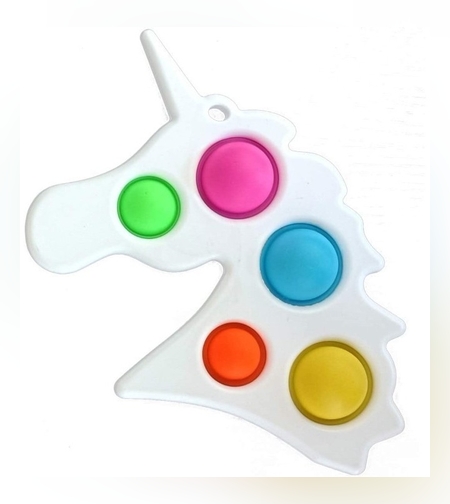 Jucarie Antistres Flippy - Fidget Toy, Simple Dimple, Unicorn, Alb