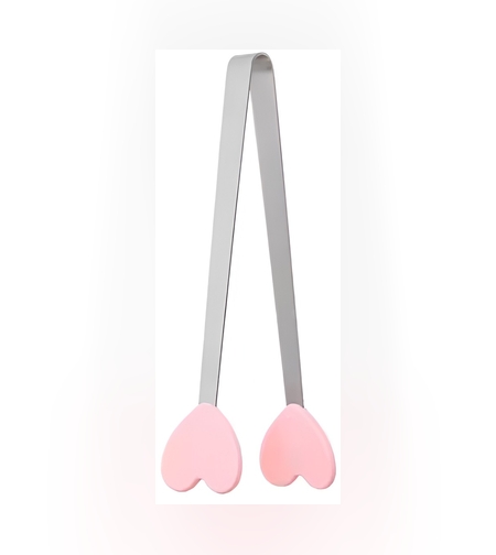 Cleste Creativ pentru Mancare, Flippy, Model Inimioare din Silicon, 14.5x3 cm, Rezistent la Temperaturi Inalte si Coroziune, Roz