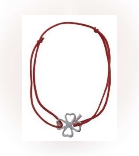 Bratara Snur Reglabil, Argint 925, Trifoi Cu Coada, Jolie Silver, 0.6 g, 1.5 cm x 1 cm