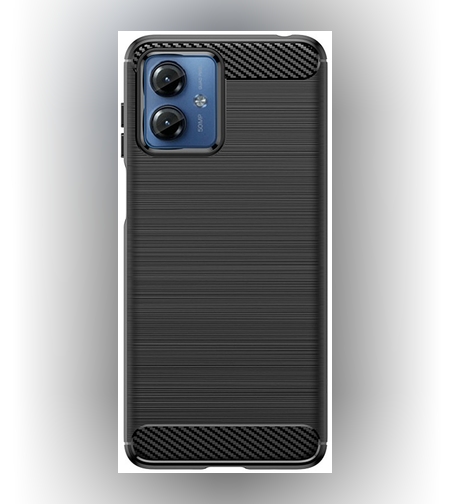 Husa de Protectie pentru Motorola Moto G14, Flippy, Protectie 360, din TPU cu element de Carbon, Anti Alunecare, 1.8 mm, Negru