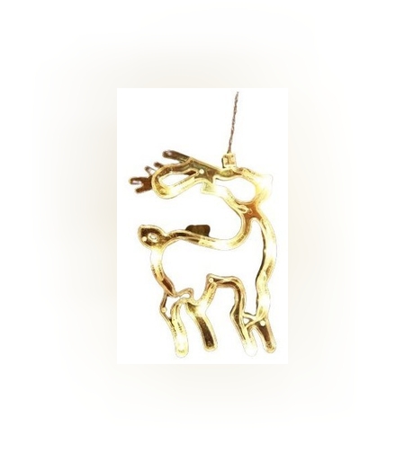 Decoratiune de Craciun Luminoasa in forma de Cerb/Caprioara, 18x13 cm, cu Ventuza, Alb Cald, Flippy