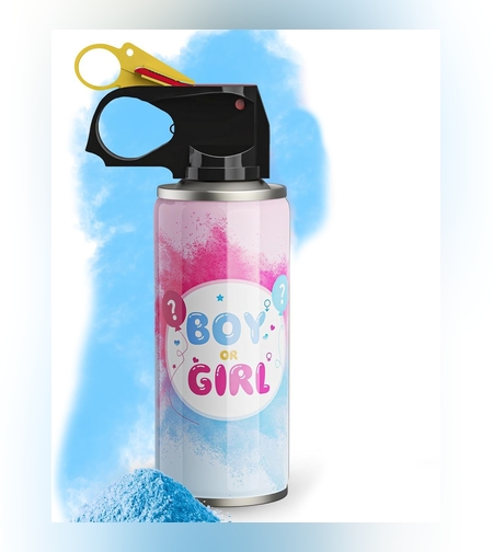 Spray Gender Reveal, Flippy, 260 ml, din Amidon de Porumb, Dezvaluire Gen Bebelusi, Albastru