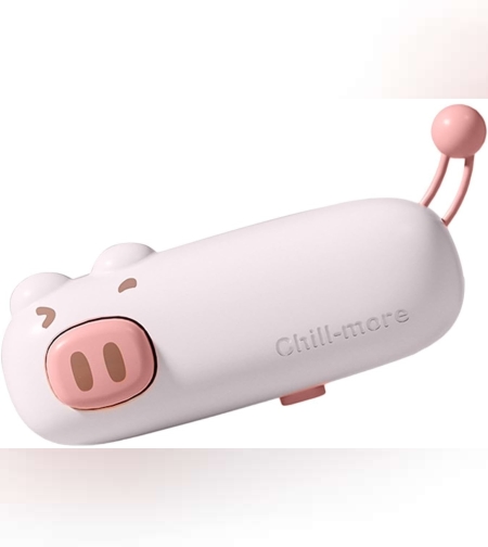 Aparat de Sigilat Ambalaje, Flippy, Incarcare USB Tip C, 400 mAh, 10.2 x 3.7 x 4.3 cm, Model Porc, Roz