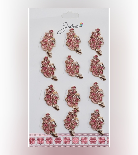 Set 12 Brose Martisor Buchet de Flori Roz