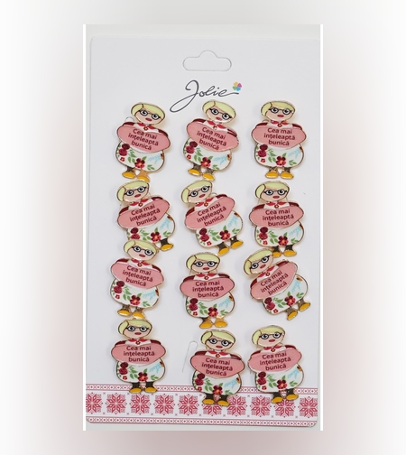 Set 12 Brose Martisor Primavara cu Mesaj Cea Mai Inteleapta Bunica