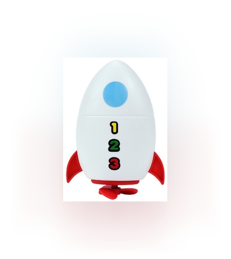 Jucarie de baie pentru copii, Flippy, Racheta de apa, 11 cm, Alb