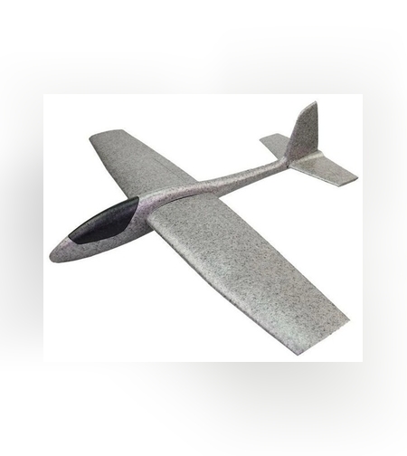 Avion Zburator, Flippy, Tip Planor, 83 cm Lungime, +3 Ani, din Polistiren, Aruncare 10 - 30 m, Gri