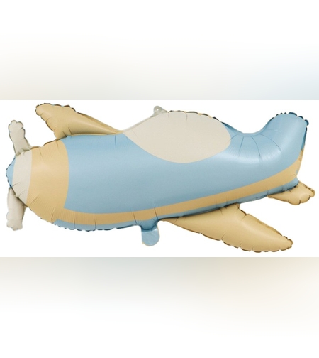 Balon din Folie Metalizata, Flippy, Figurina Animata, Model Avion, 78 x 42 cm, Ambalaj Individual, Pai Inclus, Umflare cu Aer sau Heliu, Albastru