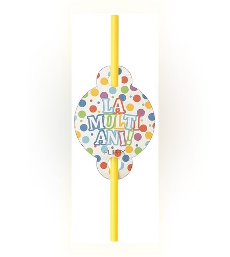 Set 10 Paie, Flippy, Colectia LA MULTI ANI, 27 x 7 cm, din Carton/Plastic, Multicolor