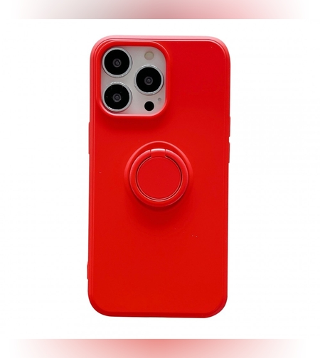 Husa protectie Flippy compatibila cu Samsung A20E Liquid Silicone Ring cu suport rotativ Rosu