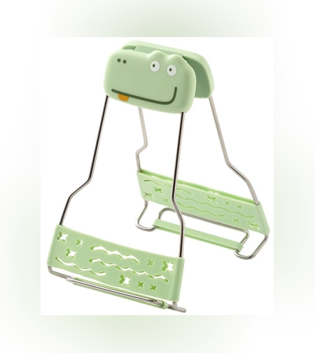 Clema pentru Boluri Creativa, Flippy, Anti-Alunecare, din Silicon, de Uz Casnic, Rezistent la Temperaturi Inalte, Model Animat, 19x12 cm, Verde