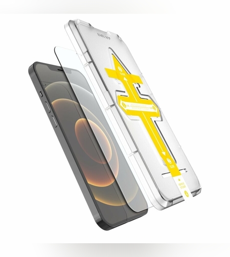 Set 2 folii sticla securizata cu sistem de montare usor si rapid Flippy compatibila cu Apple iPhone 12 / 12 Pro Transparent