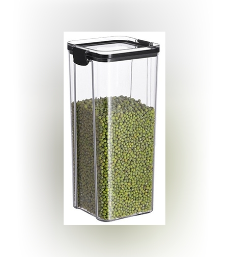 Recipient din Plastic, Flippy, pentru Alimente/Obiecte, Inchidere Ermetica, 10.2 x 24.2 cm, 1800 ml, Transparent