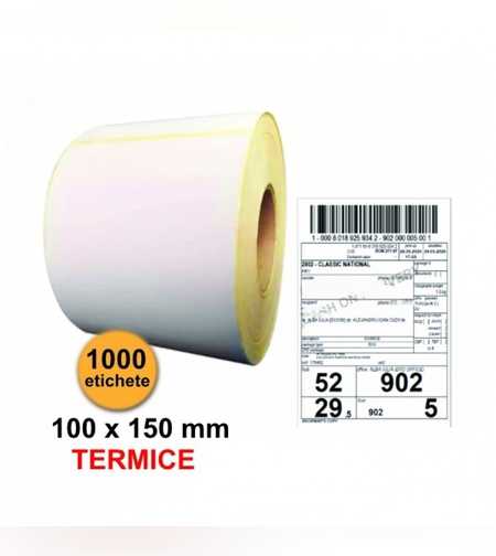 Rola etichete termice pentru awb Flippy 100x150mm, 1000 et./rola