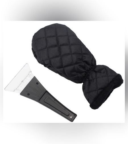 Set Manusa si Racleta pentru Zapada, Flippy, Impermeabila, Izolatie de Bumbac, 31 x 15 cm, Negru