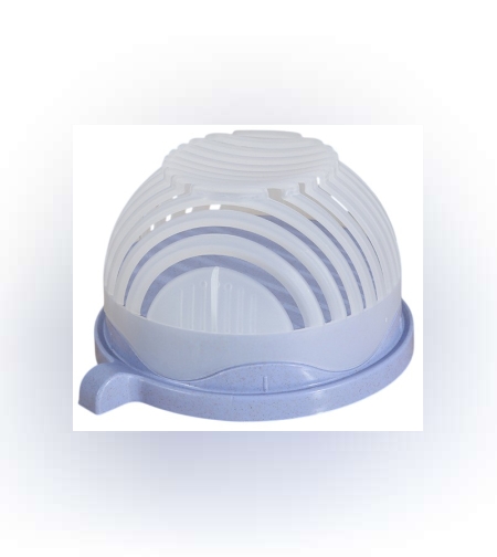 Bol Feliator pentru Salata, Flippy, Castron Multifunctional pentru Legume si Fructe, pentru Spalat si Taiat Legumele, cu Scurgere si Tocator, Ergonomic, Protectie pentru Maini, 21x18.5x11.5 cm, Mov