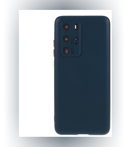 Husa protectie compatibila cu Huawei P40 Pro Liquid Silicone Case Albastru inchis