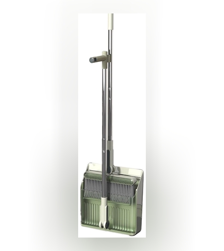 Set Matura si Faras cu Coada Flippy, cu Dinti de Pieptene pentru Curatare Matura, rotativ, pliabil, detasabil, Otel inoxidabil si Polipropilena, 99 x 30 cm Verde