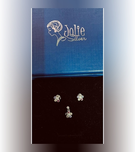 Set Argint 925, Jolie Silver,  Floricele Colorate