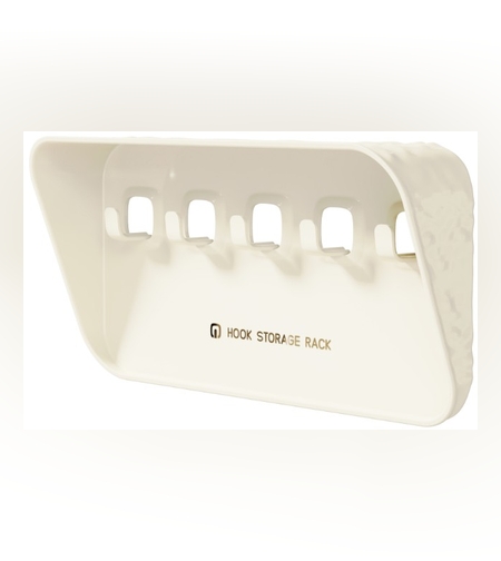 Raft de Depozitare cu Carlig, Flippy, Pentru Chei, Bijuterii, 20.3 x 4.6 x 10.3 cm, Alb