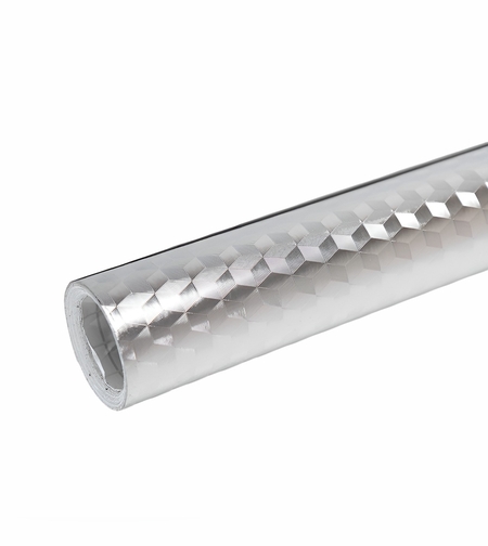 Autocolant pentru Bucătărie, Flippy, Tip Folie de Aluminiu, Rezistent la Ulei, Umezeală, Temperaturi Inalte, pentru Dulapuri, Perete, Blat, Argintiu, 60cm x 1m