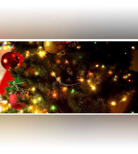 Instalatie de Craciun cu Baterii Tip Liniar, 2 jocuri de lumini, Fir Verde 5 m 50 LED -uri, Multicolor