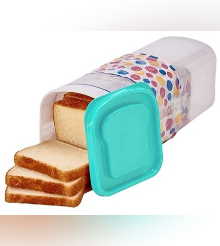 Cutie Depozitare Paine, Flippy, din Plastic, 34 x 13 cm, Pastreaza Prospetimea, Capac Verde