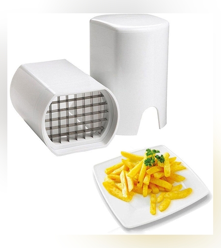 Feliator de Fructe si Legume, Flippy, din Plastic si Otel, Mecanic, Taiere 1.2 cm Grosime, 14 x 9.5 x 8 cm, Alb